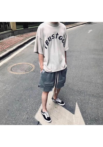Flood Of Style Trust God Oversize T-shirt Taş Gri
