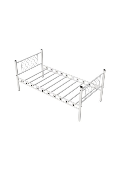 Argimo Metis Tek Kişilik Metal Beyaz Karyola 90x190