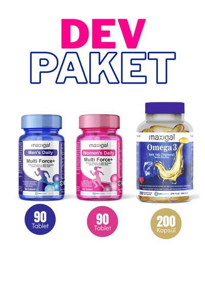 Omega 3, 200 Kapsül + Multi Men + Multi Women Dev Avantajlı Paket