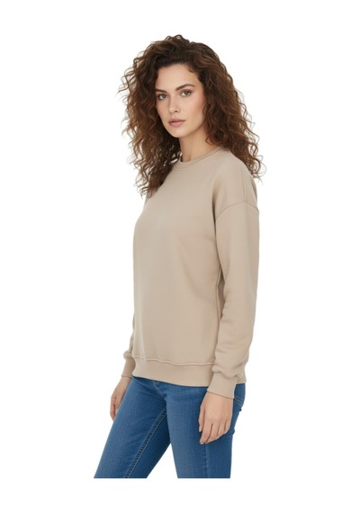 Baglan Kadın Spor Sıfıryaka Sweatshirt Bgl-st05061 Bej