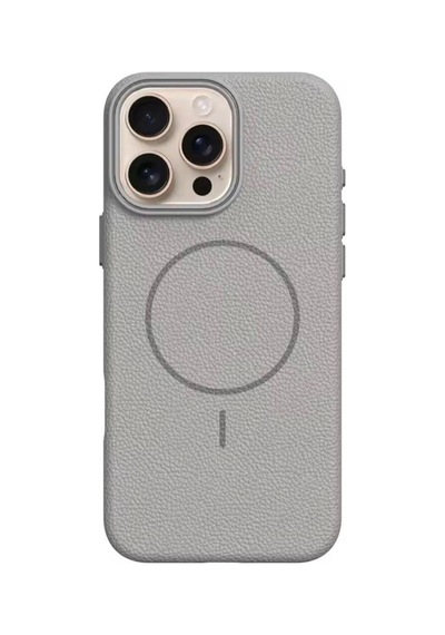 Apple Uyumlu iPhone 14 Pro Max Beats Magsafe Deri Görünümlü Silikon Kılıf Kapak Gri