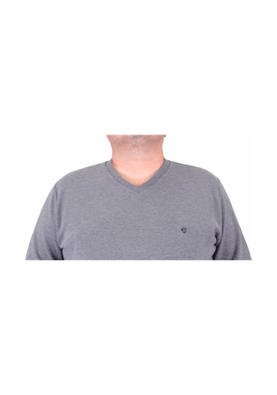 Starbattal Büyük Beden Selanik V Yaka Classic Sweat 23201 Antrasıt-Antrasıt Antrasit