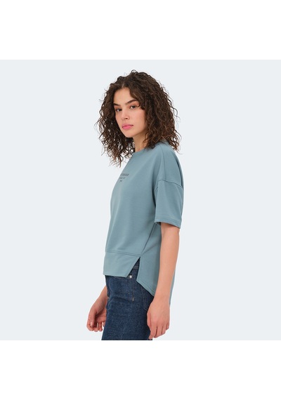 Slazenger VILLAGE Kadın Oversıze Su Yeşili Tişört