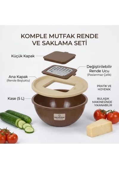 Rika Garden Çok Amaçlı Pratik El Ve Manuel Kapaklı Rende Mavi