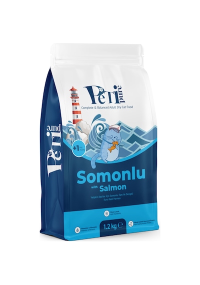 Petipure Somonlu Kuru Yetişkin Kedi Maması 1,2 Kg - Besleyici Vitamin İlaveli Tam Ve Dengeli Mama