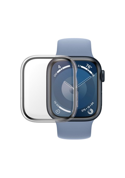 Apple Uyumlu Watch  Series 9 41mm Şeffaf D3o Full Body Çerçeveli Ekran Koruyucu