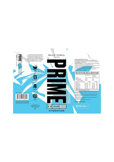 Prime Blue Chill Ice Hydration 500 Ml - Karışık Aromalı Sporcu İçeceği 3 Adet