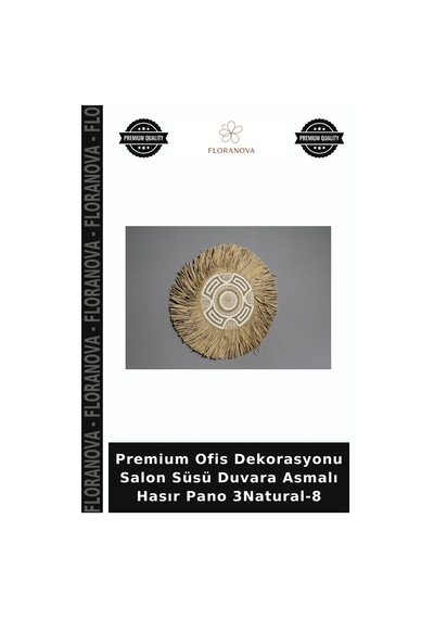 Premium Ofis Dekorasyonu Salon Süsü Duvara Asmalı Hasır Pano 3natural-8 Çok Renkli