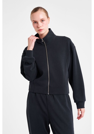 Lescon Kadın Fermuarlı Sweatshirt 25n-2105 Siyah