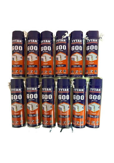 Tytan Polyfix 600gr - 12 Adet Poliüretan Montaj Dolgu Köpüğü Prof