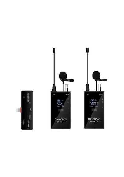 Ckmova Um100 Kit 6 Apple Uyumlu iPhone iOS için Kablosuz Yaka Mikrofon Seti