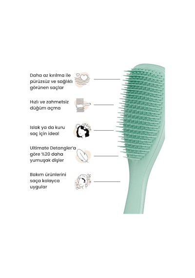Tangle Teezer The Wet Detangler Fine & Fragile Jade Lagoon Mint Saç Fırçası