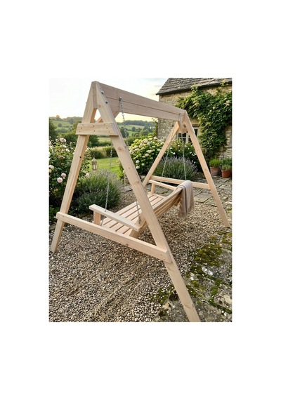 Natural Ağaç Ladin Salıncak Geniş Ölçülü Kalın Taşıyıcı Ayak 4.6 Cm X 10 Cm Ahşap