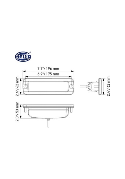 Hella 12V-24V Çalışma Lambası Dikdörtgen 6 Ledli 1600 Lümen