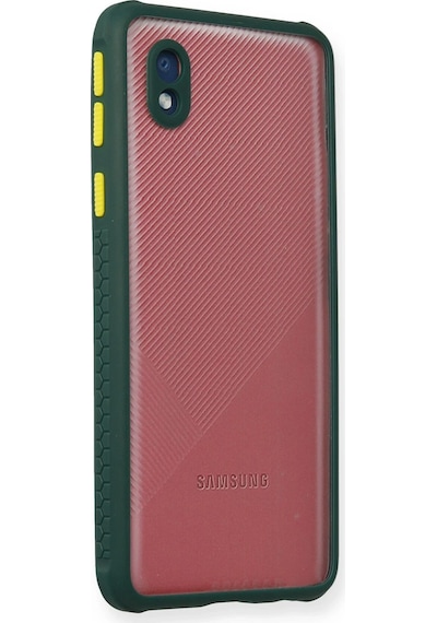 Cosmotex Newface Samsung Galaxy A01 Core Kılıf Miami Şeffaf Silikon - Koyu Yeşil