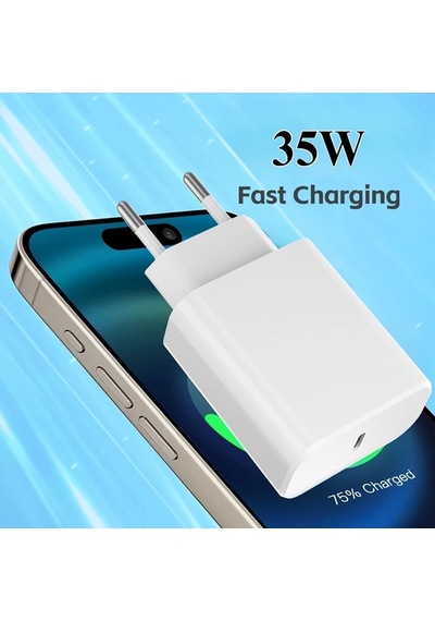 Wangxi 35w Hızlı Şarj Cihazı 1m Type C Şarj Kablolu Usb Type C Portlu Apple Uyumlu iPhone 16 15 İpad İçin