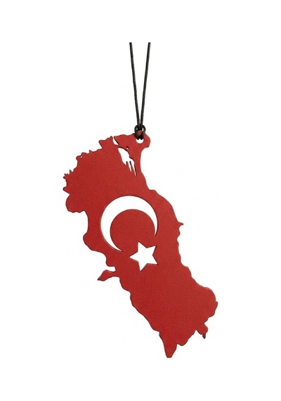Araç İçi Dikiz Aynası Süsü Türkiye Haritası 9x4 Cm Kırmızı
