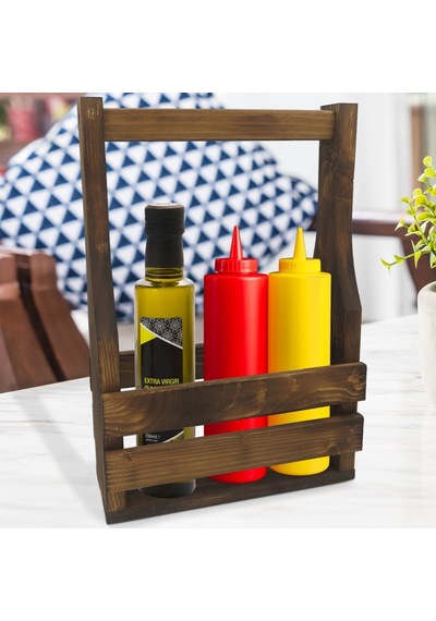 Bk Gift Doğal Masif Ahşap Sosluk Standı