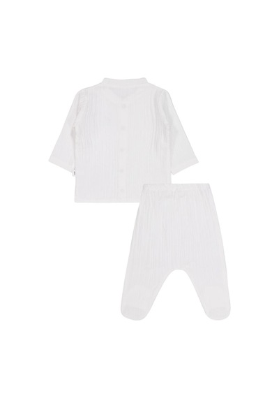 Civil Baby Ayıcık Baskılı 1-9 Ay Pijama Takımı - Ekru