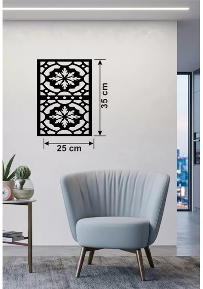 Kar Tanesi Ve Barok Desenli Ahşap Duvar Tablosu - 25x35 Cm Lazer Kesim Pano Renkli