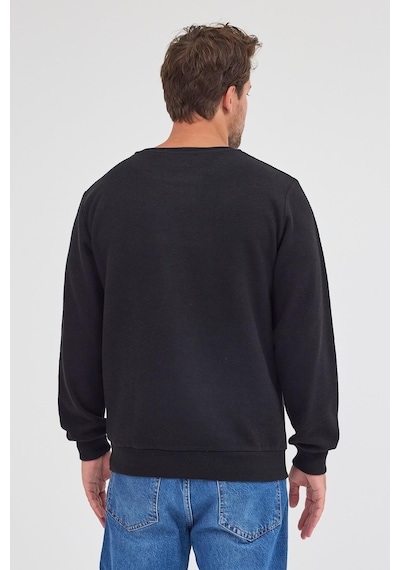 Mmetalic Erkek Siyah Standart Fit Normal Kesim Pamuklu Basic Bisiklet Yaka Sweatshirt Mtlce113-siyah Siyah