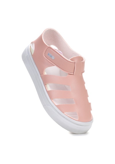 Kiko Kids Limba Cırtlı Kız Çocuk Sandalet Pudra Pudra