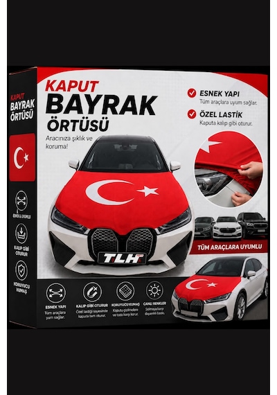 Kaput Bayrak Örtüsü Araç Üstü Türk Bayrağı