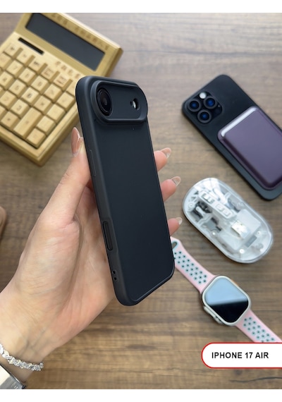 Apple iPhone 17 Air Uyumlu Kamera Korumalı Darbeye Dayanıklı Renk Atmayan Keep Silikon Kılıf Siyah