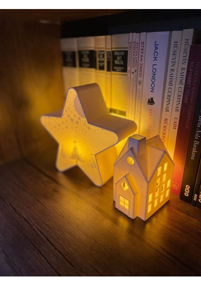 Xmas Star Işıklı Dekor Şık Ve Modern Yeni Yıl Tasarımı Led Mum Hediyeli Set