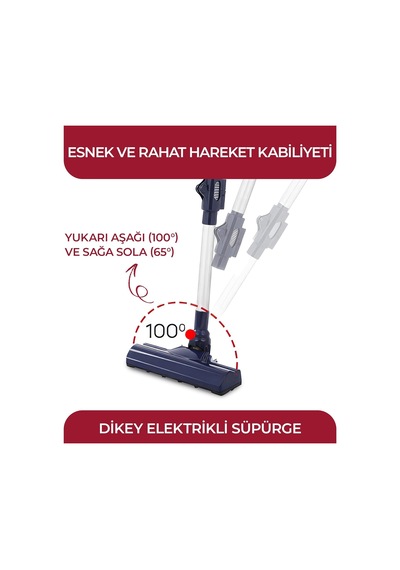 Svc 8640 Esnek Dikey Elektrikli Süpürge, 600 W, 16 Kpa Emiş Gücü, 800 Ml Toz Haznesi, Hepa Filt Tek Renk
