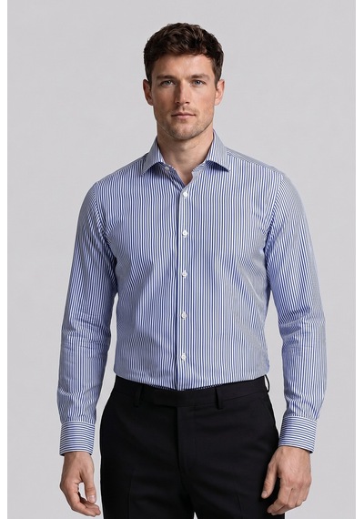 Bisse Lacivert Regular Fit Cepsiz Uzun İtalyan Yaka Gömlek Gmczg261027 C39