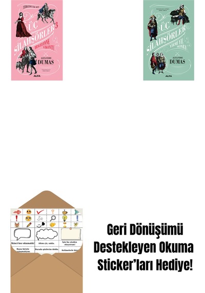 Üç Silahşörler 3 - Bragelonne Vikontu Ciltli + Üç Silahşörler Yirmi Yıl Sonra Ciltli + Okuma Sticker'ları