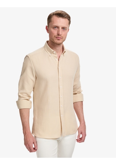 Pierre Cardin Erkek Bej Gömlek Desenli 50325371-vr011
