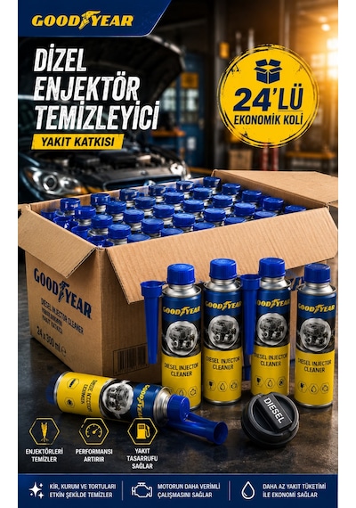 Goodyear Goodyear 24'lü Dizel Enjektör Temizleyici Yakıt Katkısı 300 Ml