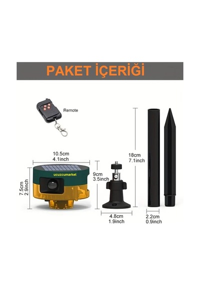 Hayvan Kovucu Güneş Enerjili-uzaktan Kumandalı-360 Algılama 129db Yüksek Siren-hareket Algılama