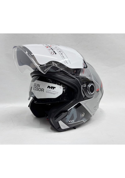 Mt Cosmo Arrow C2 Parlak Renk Güneş Vizörlü Yarım Kask Çok Renkli
