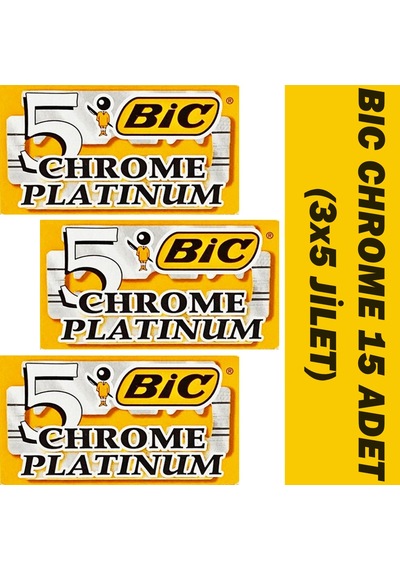 Bic Chrome Tıraş Bıçağı Jileti 3 x 5'li