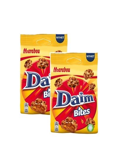 Daim Bites Mısır Gevrekli Sütlü Çikolata Kaplı,bademli Karamel Dolgulu Çikolata 145 G X 2