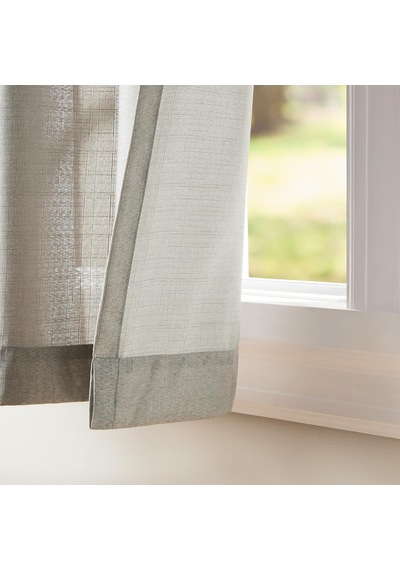 Curtains - Eh8091-03 2-84g Loha Keten Gromet Üst Perde Panel Çifti, 54x84, Güvercin Grisi