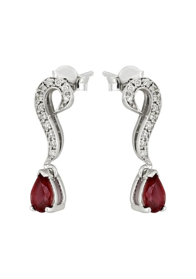 0,09 Ct Pırlantalı Yakut Küpe