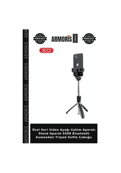Özel Seri Video Ayağı Çekim Aparatı Stand Aparat Ss08 Bluetooth Kumandalı Tripod Selfie Çubuğu