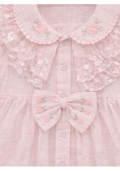 Kardeşler Bebe Dantel Detaylı Fiyonklu Kız Bebek Takım 3 Parça Yazlık Pamuklu Elbise Şort & Bandana Pembe Kardeşler Bebe Dantel Detaylı Fiyonklu Kız Bebek Takım 3 Parça Yazlık Pamuklu Elbise Şort & Bandana Pembe