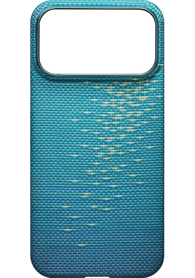 Apple Uyumlu iPhone 17 Pro Max Kılıf M-safeli Aramid Fiber Pitaka Glints Of Gold Ultra Slim Serisi Kapak Mavi Mavi