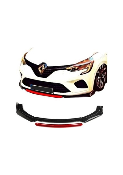 Renault Clio 5 Ön Tampon Altı Lip 4 Parça 2019-2022 (Kırmızı)