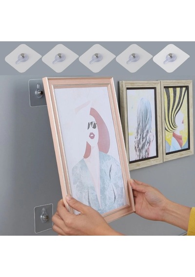 Hubrendy Çer 3 Lü Yapışkanlı Mutfak Banyo Raf Tutucu Askı Pin Çerçeve Çok Amaçlı Askısı