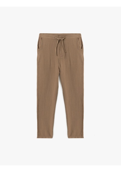 Koton Pamuklu Müslin Chino Cep Detaylı Beli Bağcıklı Pantolon Kahverengi 5sam40011hw Kahve Kahverengi Koton Pamuklu Müslin Chino Cep Detaylı Beli Bağcıklı Pantolon Kahverengi 5sam40011hw Kahve Kahverengi