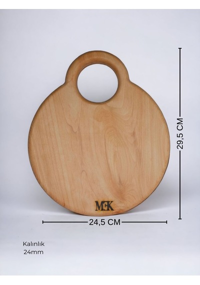 Kesme Tahtası & Sunumluk Yuvarlak Kulplu 30 25 Cm