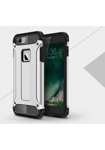 Noktaks - Apple Uyumlu iPhone   7 Plus - Kılıf   Çift Katman Zırh Tank Crash Military Kapak - Gri