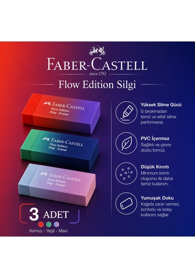 Faber Castell Flow Edition Silgi 3 Adet