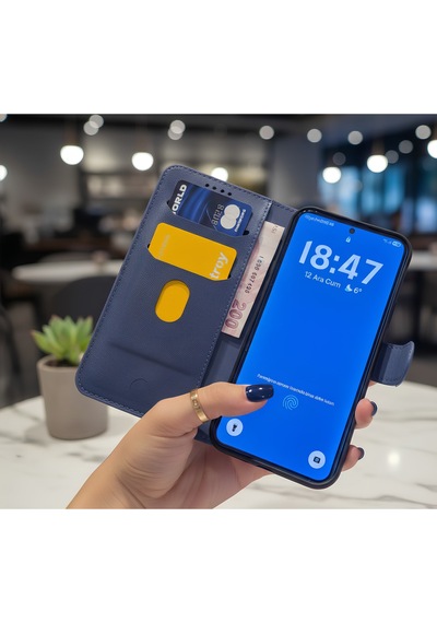 Apple Uyumlu iPhone 13 Kılıf Kapaklı Ve Cüzdanlı Stand Olabilen Deri Kılıf